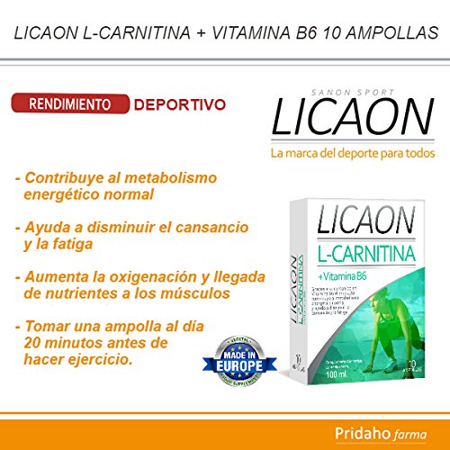 SANON - SANON SPORT LICAON L-Carnitina + Vitamina B6 10 ampollas de 10 ml