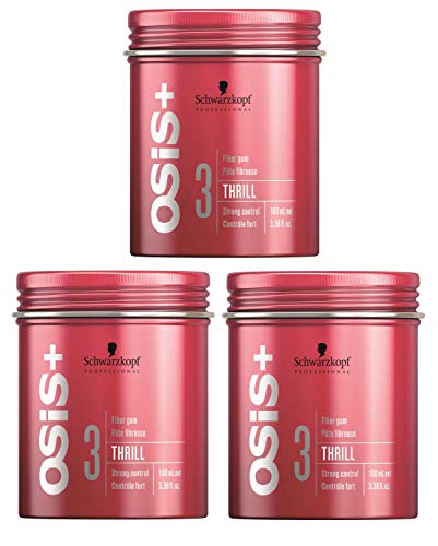 Schwarzkopf OSiS Thrill Fiber Gum 3 x 100 ml Set con champú para el cabello STAPIZ 15 ml o máscara 10 ml