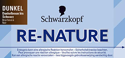 Schwarzkopf Re-Nature Re-pigmentation, Men Dark Step, 1 paquete, 2 x 50 ml de tinte para el cabello y 2 x 22.5 ml de champú