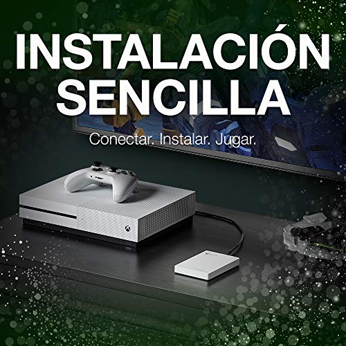 Seagate Game Drive para Xbox, 4 TB, Disco duro externo, HDD portátil, USB 3.0, Blanco, diseñado para Xbox One, 2 meses de suscripción a Xbox Game Pass (STEA4000407)