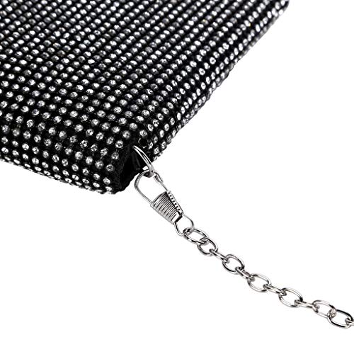 Selighting Bolso de Mano Diamante Cristal Noche Bolso Diamante Moldeada del Bolso de Embrague de Noche para Fiesta de Noche, Boda, Banquete de Novia (negro)