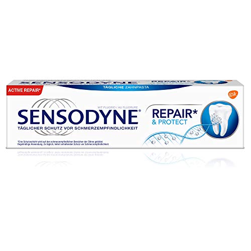 Sensodyne Pasta dentífrica Repair* & Protect, Pasta de Dientes Diaria con fluoruro, 1 x 75 ml, para Dientes sensibles al Dolor