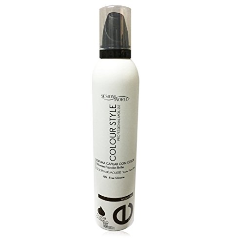 sesioMWorld Espuma Capilar con Color Colour Style Tono Castaño Volumen Fijación Brillo 300 ml, 1 Unidad, 350 g