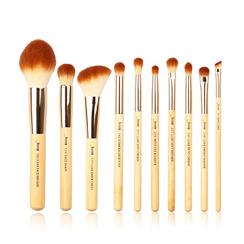 Set de brochas de maquillaje Jessup Bamboo, mezclador de definición facial, pincel para delinear los ojos en polvo, set de pinceles correctores oculares T143