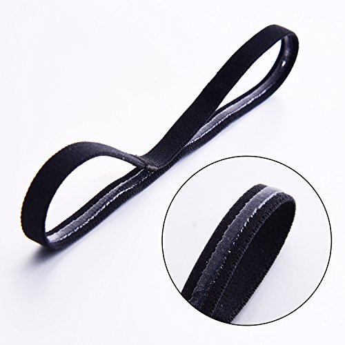 Shappy 8 Piezas Diademas Deportiva Bandas de Cabeza Elásticas Delgadas Diadema Antideslizante para Correr Fútbol Entrenamiento Yoga y Más (Negro)