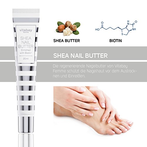 Shea Nail Butter-Crema de uñas + biotina contra las uñas quebradizas y las cutículas agrietadas 20ml