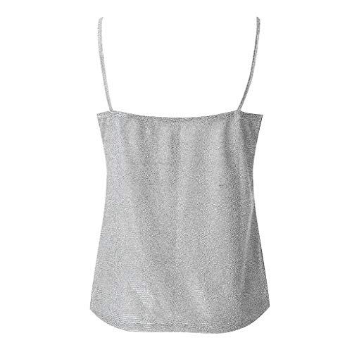 SHOBDW Camisas Sin Mangas Mujeres de Verano de Moda 2017 de la Gasa Perlas para Playa de Blusa (L, Blanco)