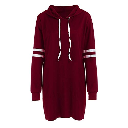 SHOBDW Liquidación Venta Moda Mujer Sexy Nueva Otoño Invierno Sudadera con Capucha Larga Sudadera Jersey Pullover Manga Larga Vestido(Rojo,S)