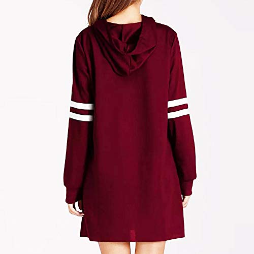 SHOBDW Liquidación Venta Moda Mujer Sexy Nueva Otoño Invierno Sudadera con Capucha Larga Sudadera Jersey Pullover Manga Larga Vestido(Rojo,S)