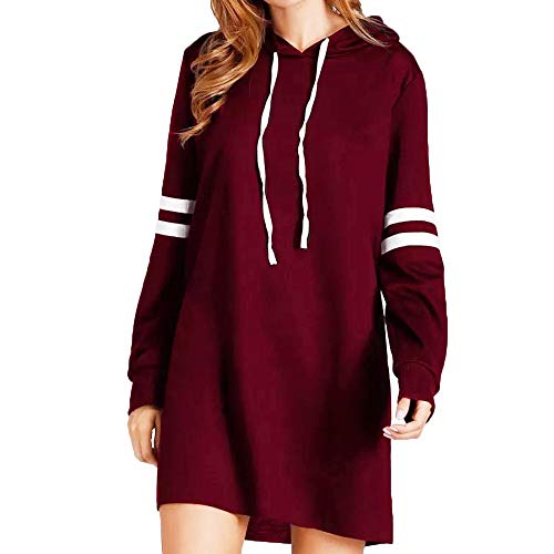 SHOBDW Liquidación Venta Moda Mujer Sexy Nueva Otoño Invierno Sudadera con Capucha Larga Sudadera Jersey Pullover Manga Larga Vestido(Rojo,S)