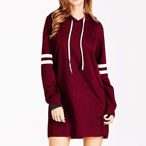 SHOBDW Liquidación Venta Moda Mujer Sexy Nueva Otoño Invierno Sudadera con Capucha Larga Sudadera Jersey Pullover Manga Larga Vestido(Rojo,S)