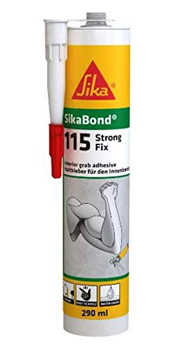 Sikabond 115 Adhesivo de Montaje con Fuerte Agarre para Pegado de Materiales, Blanco, 290 ml