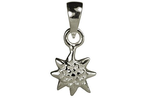 SILBERMOOS Colgante de mujer en forma de flor leontopodio flor de nieve estrella mate brillante Plata esterlina 925