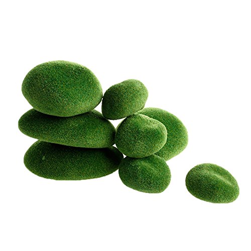 SimpleLife 8 Piezas Piedras de Musgo Artificial Hierba Planta Verde Poted Home Garden Decor Landscape