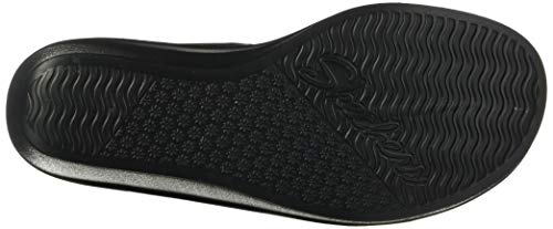 Skechers Rumble On-Chart Topper, Sandalias de Talón Abierto para Mujer, Negro (Black Mitobuck/Metal/Clear Rhinestone Black), 39 EU