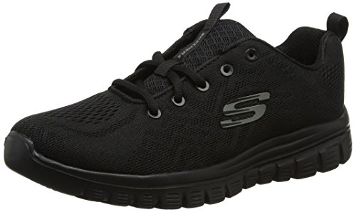 Skechers Women 12615 Low-Top Trainers, Black (Black Mesh/Trim Bbk), 8 UK (41 EU)