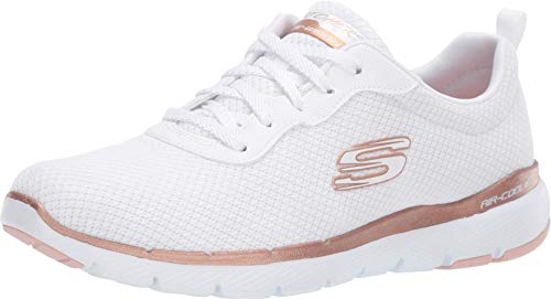 Skechers Women's Flex Appeal 3.0-first Insight Trainers, White (White Mesh/Rose Gold Trim Wtrg), 5 UK (38 EU)