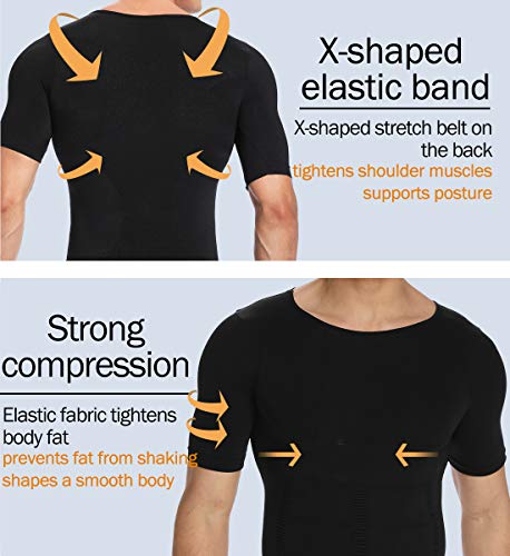 SLIMBELLE® Body Shaper para Hombre - Camisa de compresión T-Shirt Shapewear Slimming Shirt Chaleco Adelgazar Abdomen Cinturón De Vientre Bajar De Peso