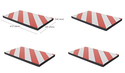 SNS SAFETY LTD Protección Garaje Adaptable, Tiras de Espuma Adhesivas con Cortes, para cualquier Esquina y Columna Redonda, 44x25x2 cm, 4 Piezas (Rojo Blanco)