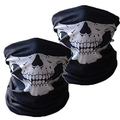 SOFIT SF-02 Skull Mask, Mascarilla Fantasma de Medio Cráneo Tubular Estirable, Motociclista de la Motocicleta Máscara, Bandana Balaclava Headwear