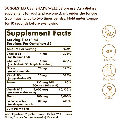 Solgar Vitamina B12 Líquida con B-Complex 2000 µg - 59 ml