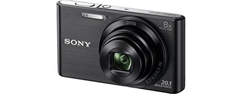 Sony DSC-W830 - Cámara compacta de 20.1 Mp (pantalla de 2.7", zoom óptico 8x, estabilizador óptico), negro - Kit cámara + Funda + SD 8 GB