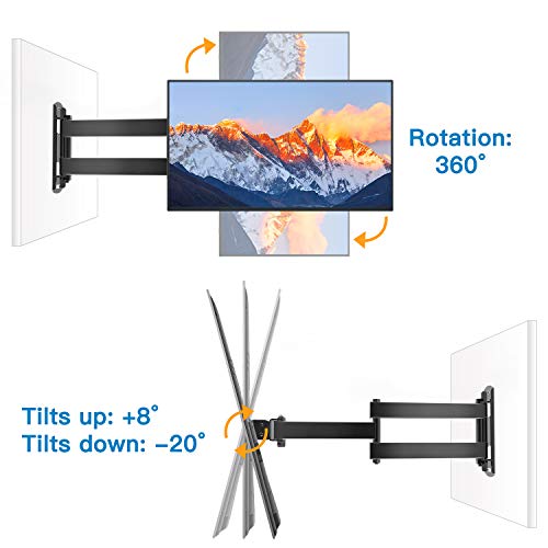 Soporte de Pared para TV, Base giratoria e inclinable Gira el Soporte de Pared para TV para televisores de 10 a 40 Pulgadas de hasta 20 kg, VESA máximo 200X200 mm