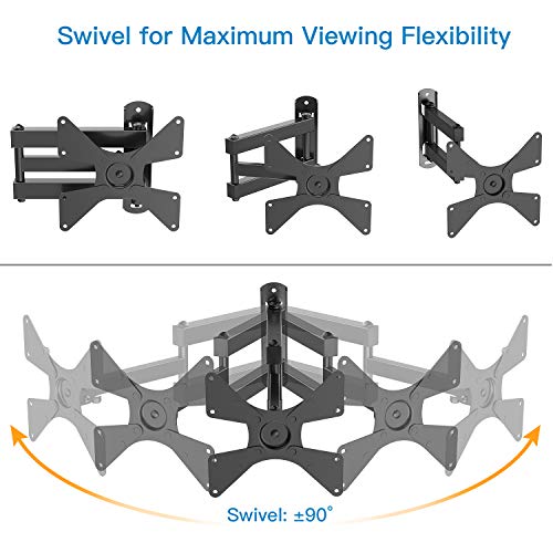 Soporte de Pared para TV, Base giratoria e inclinable Gira el Soporte de Pared para TV para televisores de 10 a 40 Pulgadas de hasta 20 kg, VESA máximo 200X200 mm