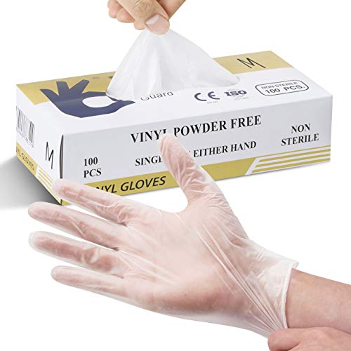 Splashes & Spills, Guantes Desechables no Médicos de Vinilo, Talla M, 100 Unidades por Caja