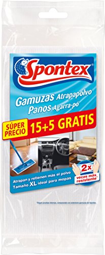 Spontex Gamuzas Atrapapolvo 20 Unidades, Negro, Pack de 1