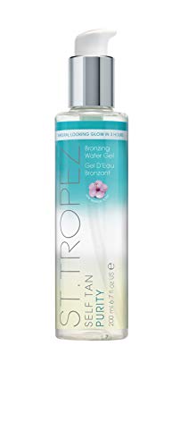 St. Tropez Fake Tan, gel de agua bronceadora de pureza autobronceadora, agua curtida vegana, 100 % natural, activo, fragancia tropical, 200 ml