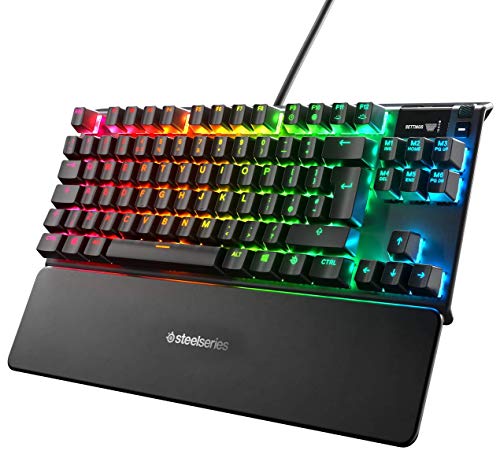 SteelSeries Apex Pro TKL - Teclado mecánico para gaming, Teclas mecánicas de actuación ajustable, Display con OLED, Compacto, Teclado QWERTY inglesa