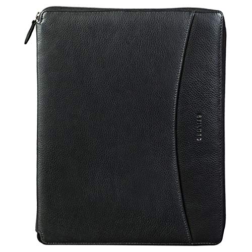 STILORD 'Dexter' Portadocumentos Cuero Bolsa Portátil 13,3' para MacBook Portafolios o Maletín Carpeta Conferencia Trabajo o Negocios Piel Auténtico, Color:obsidiana Negro