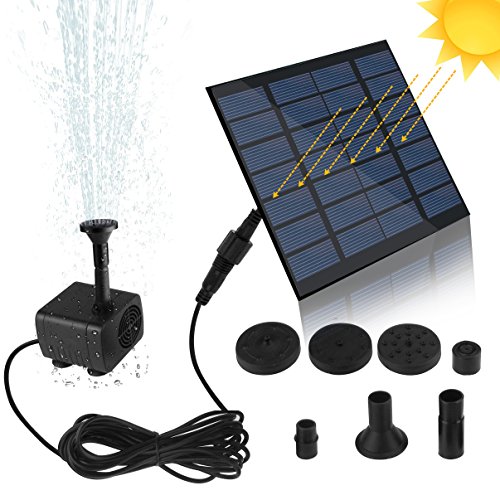 SunTop Bomba de Agua Solar, Bomba de la Fuente del baño Solar Lindo, Panel Derecho Libre Jardín Solar Kit de Bomba de Agua, al Aire Libre riego Bomba Sumergible, 7V / 1.12W