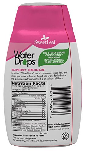 SweetLeaf - Gotas de agua Stevia Water Enhancer, limonada de frambuesa - 1.62 la Florida. onza.