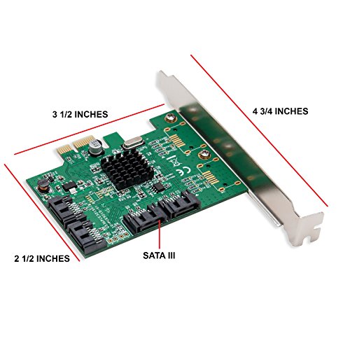 Syba SI-PEX40064 4 Port SATA III PCI-e 2.0 x1 Tarjeta, Verde