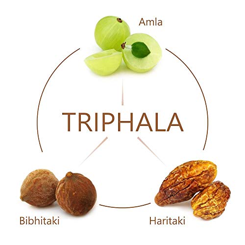 Tabletas de Triphala 1000mg (120 o 360 tabletas) hechos de la fruta del rey ayurveda Amla, Hiritaki y Bibhitaki: producto de calidad totalmente natural de MoriVeda (360 tabletas)