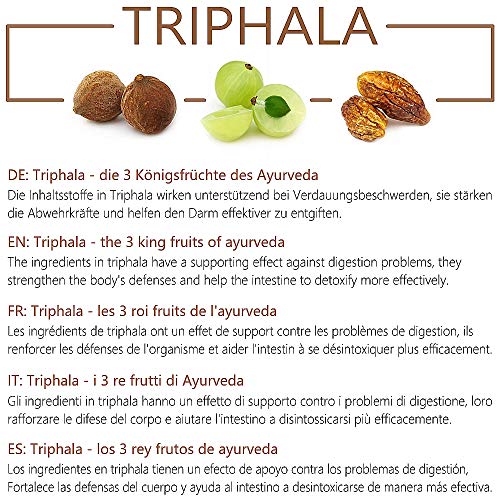 Tabletas de Triphala 1000mg (120 o 360 tabletas) hechos de la fruta del rey ayurveda Amla, Hiritaki y Bibhitaki: producto de calidad totalmente natural de MoriVeda (360 tabletas)