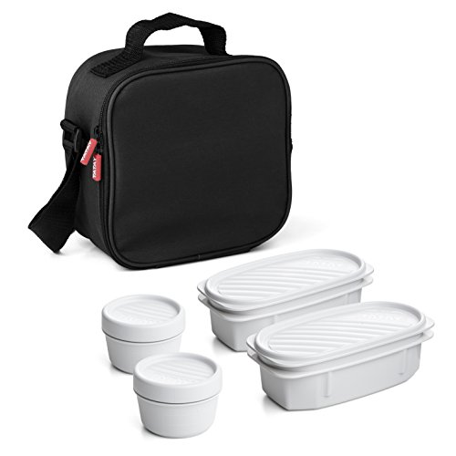 TATAY 1167500 Urban Food Casual - Bolsa térmica porta alimentos con 4 tapers herméticos incluidos, 3 litros de capacidad, Negro, 22.5 x 10 x 22 cm