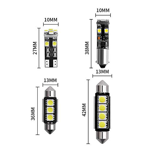 Teabelle 21 Piezas de Luz Interior LED para Coche Kit de Lámpara de Cúpula Placa de Matrícula Bombillas