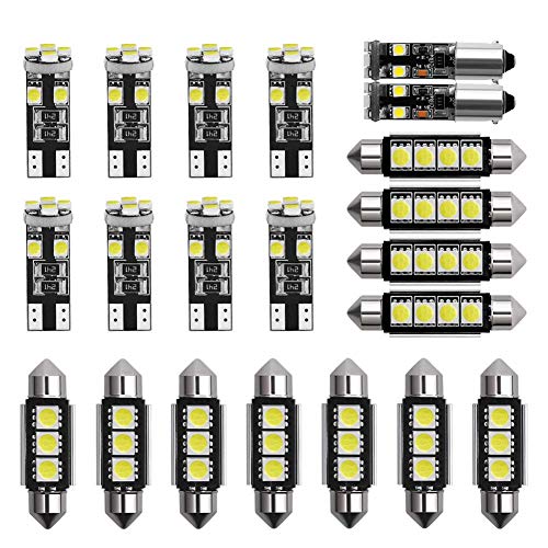 Teabelle 21 Piezas de Luz Interior LED para Coche Kit de Lámpara de Cúpula Placa de Matrícula Bombillas