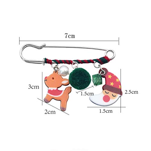 TENDYCOCO Broche de Navidad Broche Lindo Ropa broches Mujeres niñas niños Adultos 5 Piezas