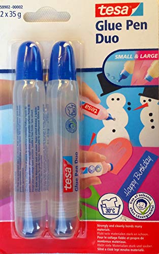 Tesa - Bolígrafo de pegamento Glue Pen Duo para manualidades, con abertura grande y pequeña, 2 bolígrafos de 35 g cada uno