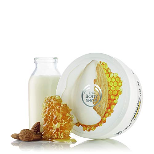 The Body Shop Almond Milk & Honey - Cremas Corporales (Almendra, Miel, Piel Seca, Piel Sensible, Hidratante, Calmante, 200 ml, Cazuela, 48 H)