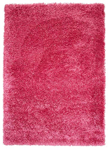 The Rug House Alfombra Peluda Muy Suave, Color Rosa Brillante, Rosa, 60 x 110 cm