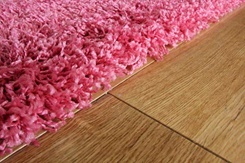 The Rug House Alfombra Peluda Muy Suave, Color Rosa Brillante, Rosa, 60 x 110 cm