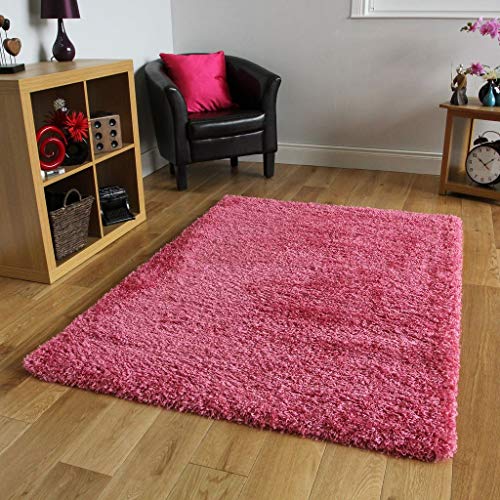 The Rug House Alfombra Peluda Muy Suave, Color Rosa Brillante, Rosa, 60 x 110 cm