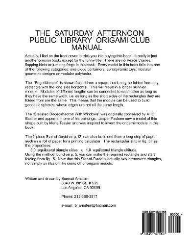 The Saturday Afternoon Public Library Origami Club Manual