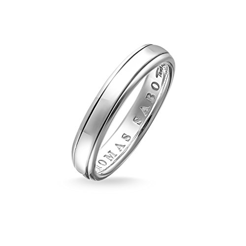 Thomas Sabo Unisex banda anillo – Anillo de plata de ley 925, ennegrecido tr1998 – 001 – 12, Plata-esterlina, plata, 52