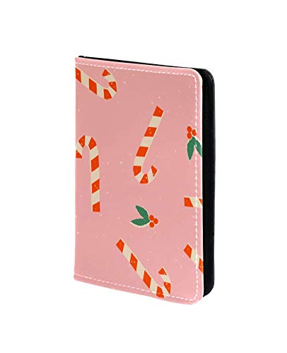 TIZORAX - Funda de piel para pasaporte, diseño de caramelos y bayas de Halloween